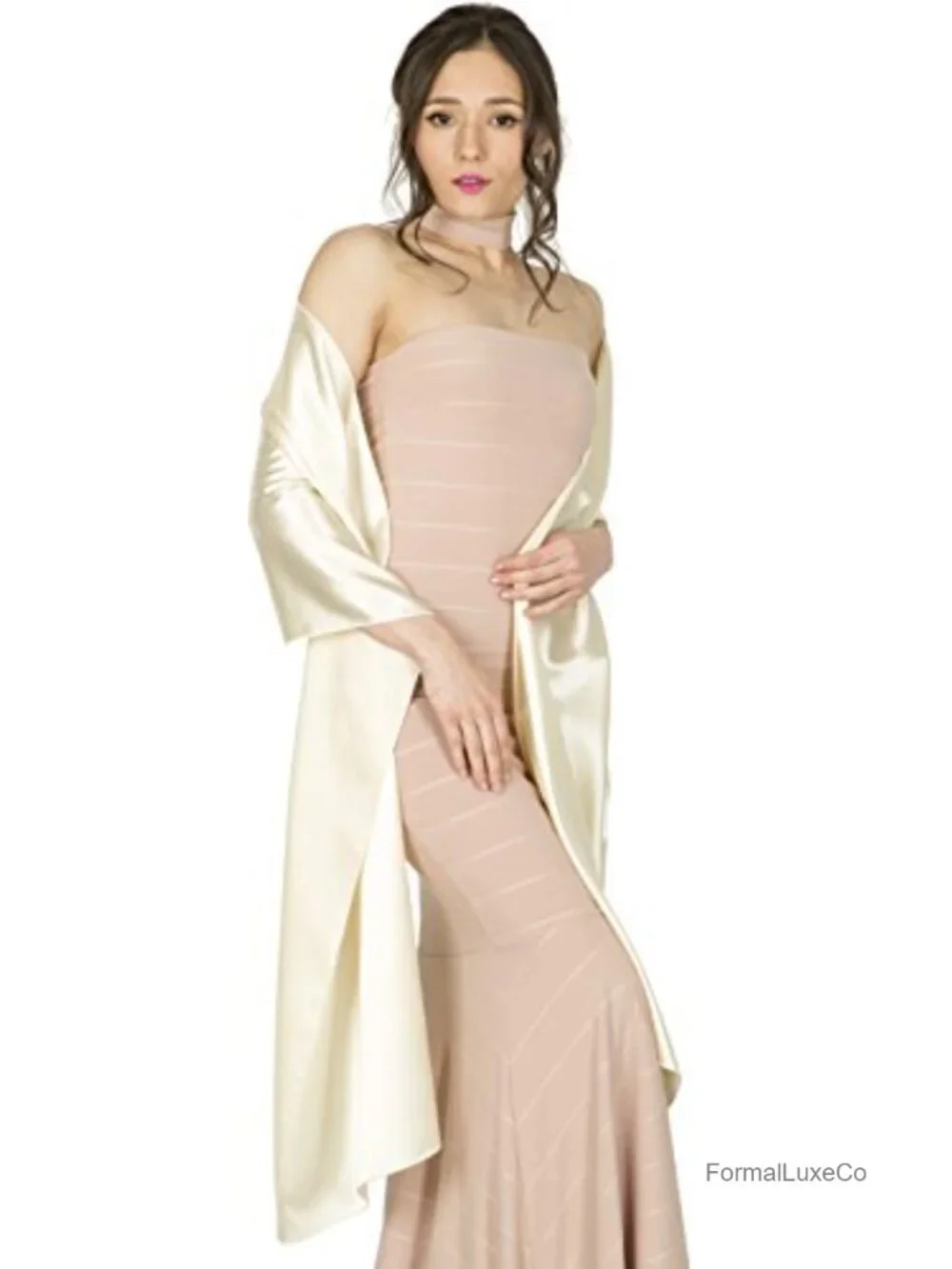 Satin Shawl Bridesmaid Wedding Wrap Scarf Women's Formal Wrap